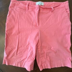 Talbots Coral Pink Cotton-Blend Bermuda Shorts